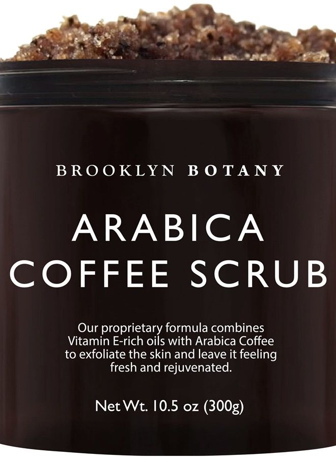 Brooklyn Botany مقشر الجسم بملح البحر الأحمر وقهوة أرابيكا - مرطب ومقشر للجسم والوجه واليدين والقدمين - يحارب الخطوط الدقيقة والتجاعيد - هدايا رائعة للنساء والرجال - 10.5 أونصة - Image 1