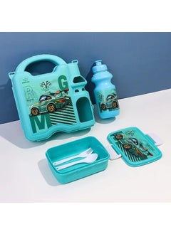 Little Buddy LITTLE BUDDY Lunch-Box for Boys, Bento Box for Kids | Water Bottle Leak-Proof Design, BPA-Free Plastic or School Lunches Box Lightweight, Perfect for School, Picnic, and Travel (Set of 1, Multicolor)  - Image 4