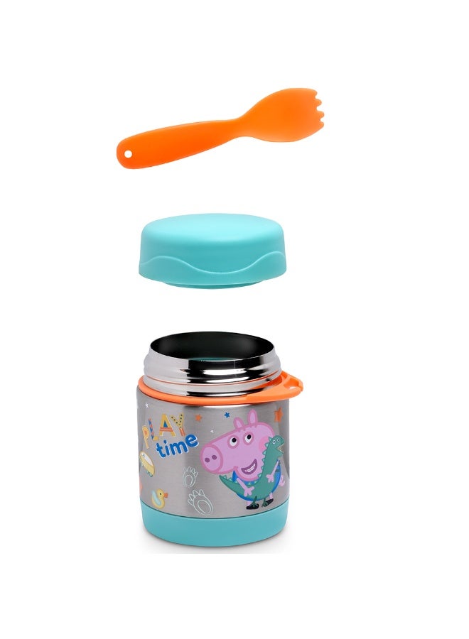 بيبا بيغ وعاء طعام معزول من الفولاذ المقاوم للصدأ من Peppa Pig / George Pig مع ملعقة - وعاء غداء حراري للأطفال للطعام الساخن أو البارد، مانع للتسرب، خالٍ من مادة BPA، مثالي للمدرسة ودور الحضانة والسفر - Image 5