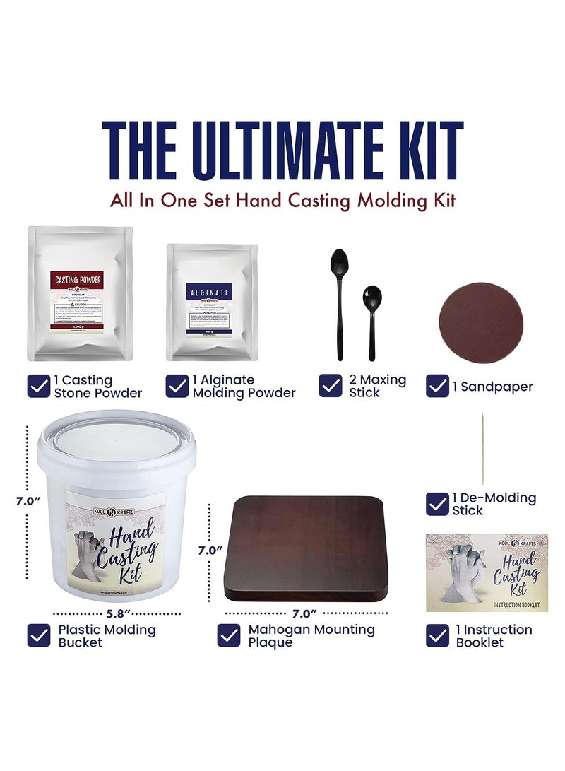 Kool Premium All in One Hand Casting/Molding Kit (Natural, Odorless, Non-Toxic, Kids Safe, Hypoallergenic) - Create Lasting Memories  - Image 2