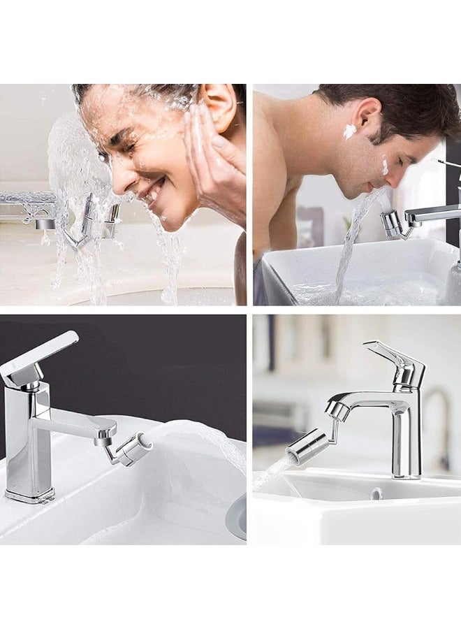 MANAM TRADING Kitchen Bathroom Universal Splash Filter Faucet 720 Swivel Faucet Extender Aerator with 2 Water Outlet Modes Silver - Image 5