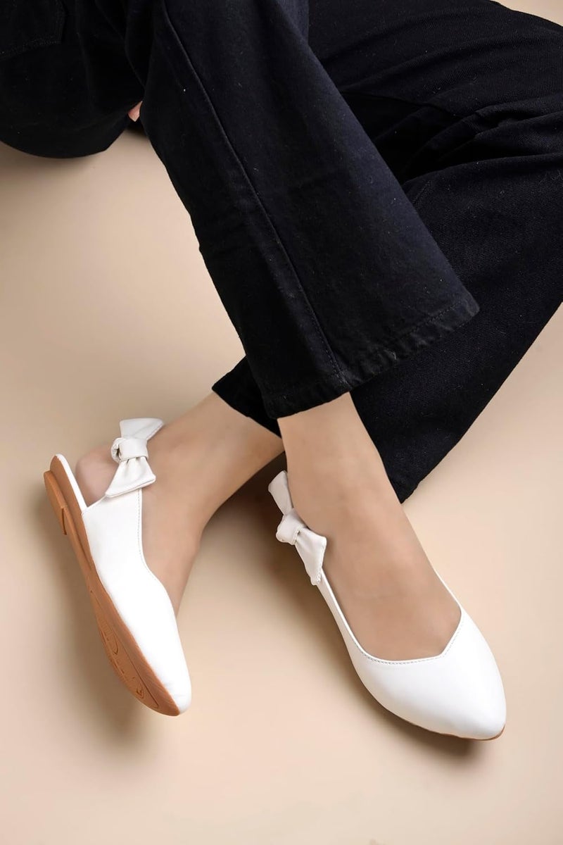 Shoetopia Women's  Pointed Toe Flats with Side Bow Stylish & Comfortable ||Slingback Ballet Shoes for Casual & Party Footwear - Image 1