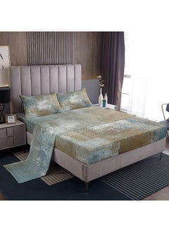 Erosebridal Erosebridal Gray Ombre Bed Sheets Set Teal Gradient Full Size Sheet Sets  - Image 1
