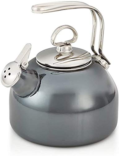 Chantal Chantal Classic Teakettle 18 QT Enamel On Steel 2Tone Harmonica Whistle Rapid Boil and Even Heating Onyx 