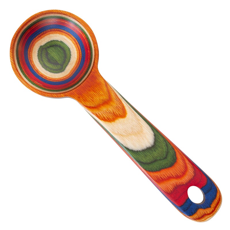 Baltique Marrakesh Collection Wooden Coffee Scoop  Colorful Birch Wood Reusable Scoop for Ground Coffee Protein Powder  More