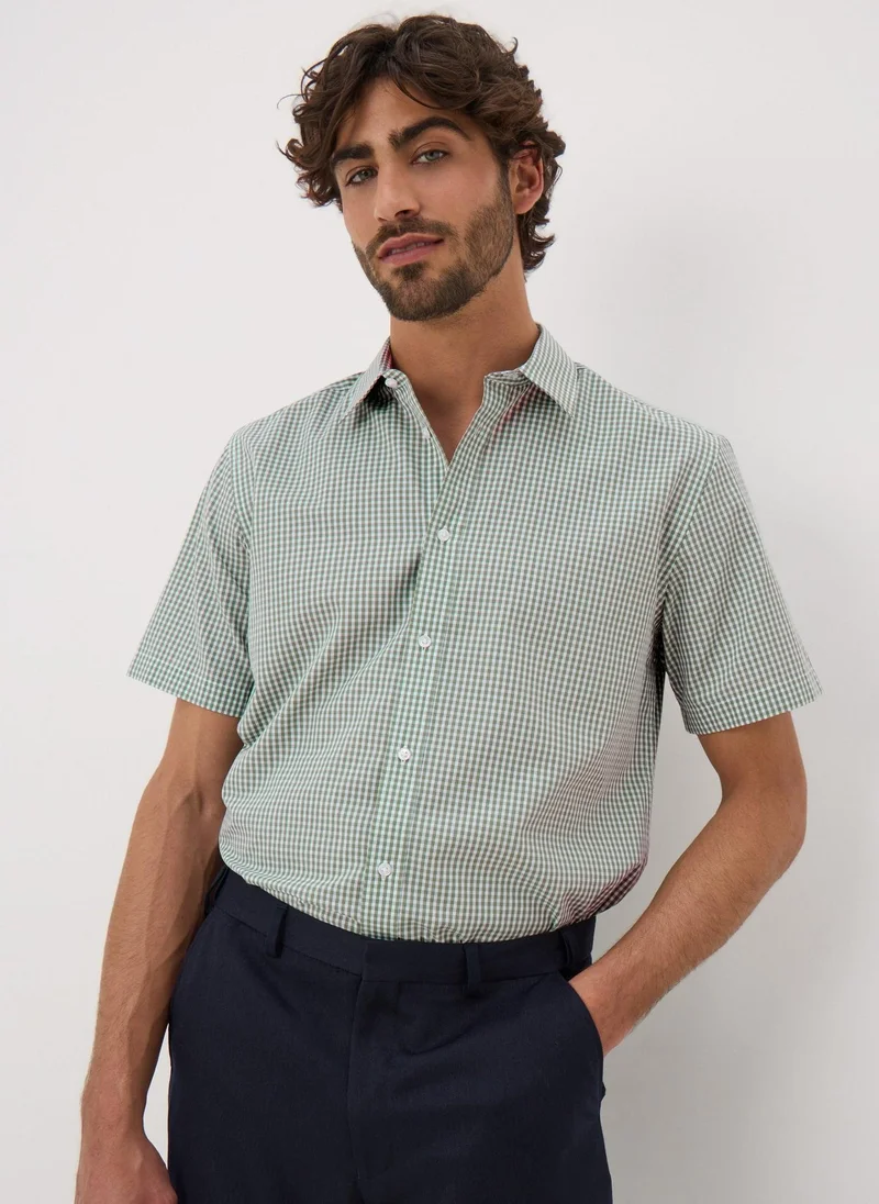 Matalan Taylor & Wright Green Check Short Sleeve Shirt