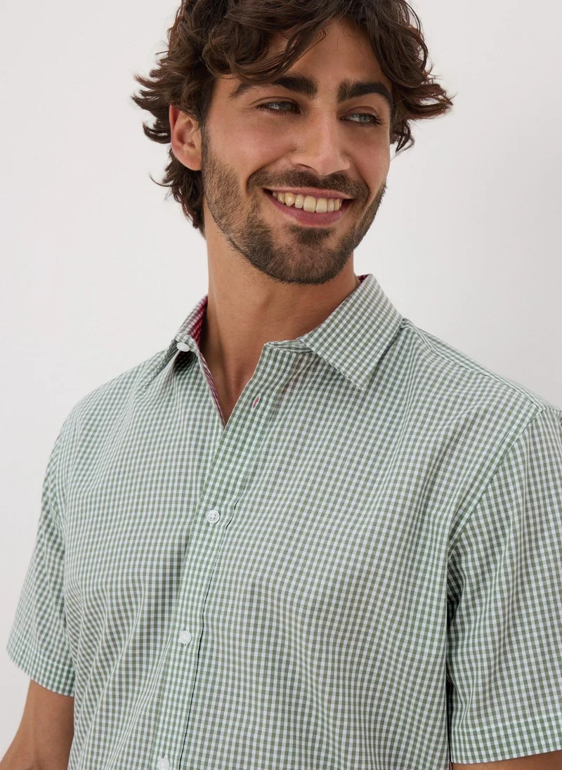 Matalan Taylor & Wright Green Check Short Sleeve Shirt