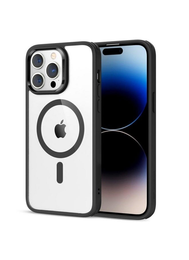 اي اس ار جراب ESR لهاتف iPhone 14 Pro Max، متوافق مع MagSafe، مقاوم للخدش، رفيع ونحيف، حماية كلاسيكية من الصدمات بدرجة عسكرية، TPU، غطاء خلفي مغناطيسي، أسود شفاف  - Image 4