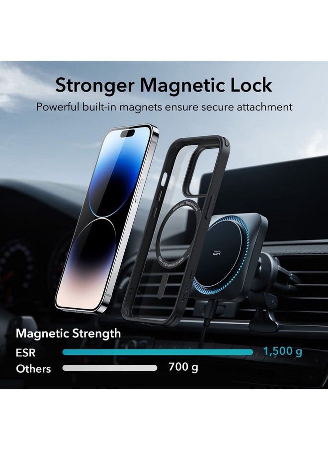 اي اس ار جراب ESR لهاتف iPhone 14 Pro Max، متوافق مع MagSafe، مقاوم للخدش، رفيع ونحيف، حماية كلاسيكية من الصدمات بدرجة عسكرية، TPU، غطاء خلفي مغناطيسي، أسود شفاف  - Image 5