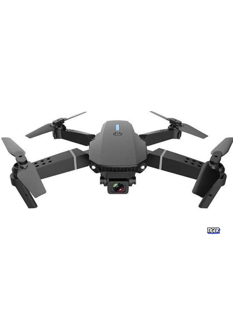TIGER E88E525 Mini Drone – 4K HD Dual Camera WiFi FPV Quadcopter, Foldable Remote Control Drone for Adults & Kids, Stable Flight, Long Battery Life, Black  - Image 1