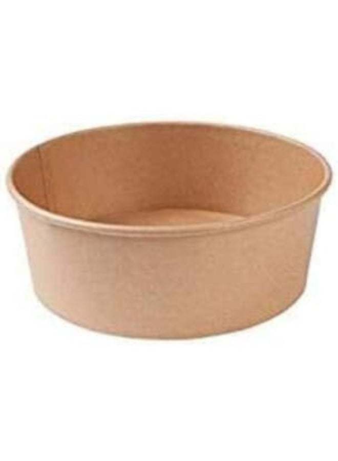 SNH Packing Eco Friendly Kraft Salad Bowl Bio Disposable Dishes Soup Brown With Lid - 500ml 10 Pieces - Image 3