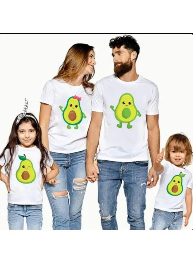Matching Family Outfits Matching Family Avocado T-Shirts  | Cute Mom, Dad & Kids Tees | Fun Family Outfit Set | Cotton Casual Wear for Family Outings & Photoshoots