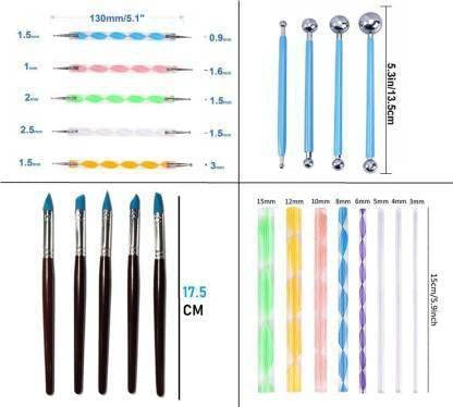 URBAN BOX Mandala Art Set Multicolor Embossing Double Ended Designer Dotting Tool 5 Pcs Mandala Designer Dot Painting Tool Sticks 8 Pcs Metal Ball Tool 4 Pcs and Color Shaper Sticks 5 Pcs - Image 2