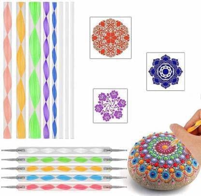 URBAN BOX Mandala Art Set Multicolor Embossing Double Ended Designer Dotting Tool 5 Pcs Mandala Designer Dot Painting Tool Sticks 8 Pcs Metal Ball Tool 4 Pcs and Color Shaper Sticks 5 Pcs - Image 4