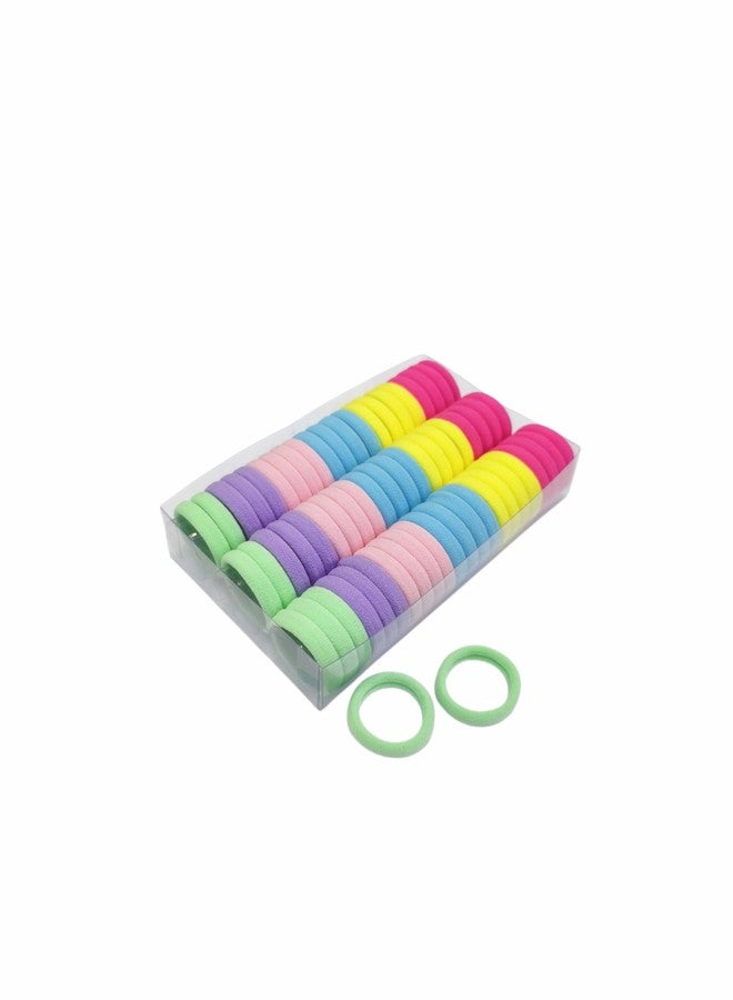 Fairytale Small Soft Hair Ties, Elastic Hair Bands Set in Pastel and Neon Colors, Multi-Color Hair Accessories for Daily Use - Image 1
