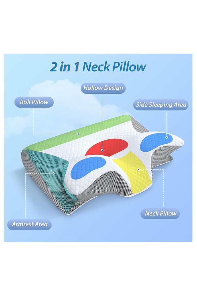 هومستر وسادة عنق، وسادة عنق مسترخية للنوم، وسادة ذاكرة جديدة وسادة عنق مسترخية بطيئة، غطاء السرير الخلفي والجانبي للنوم، وسادة الحمل، وسادة النوم، هدية للآباء المسنين، وسائد للنوم - Image 2