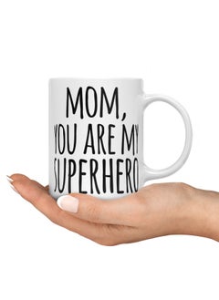 LIT Coffee Mug Superhero MomWhite Mug My mom is my hero quote Gift for Mom  - Image 3
