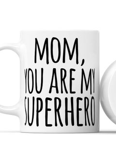LIT Coffee Mug Superhero MomWhite Mug My mom is my hero quote Gift for Mom  - Image 2