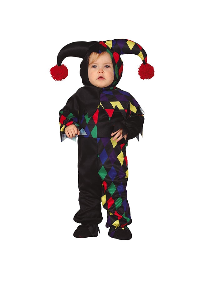 Fiestas Guirca Baby Harlequim Costume, Size 6-12 Months. Costume includes: Hat, Jumpsuit