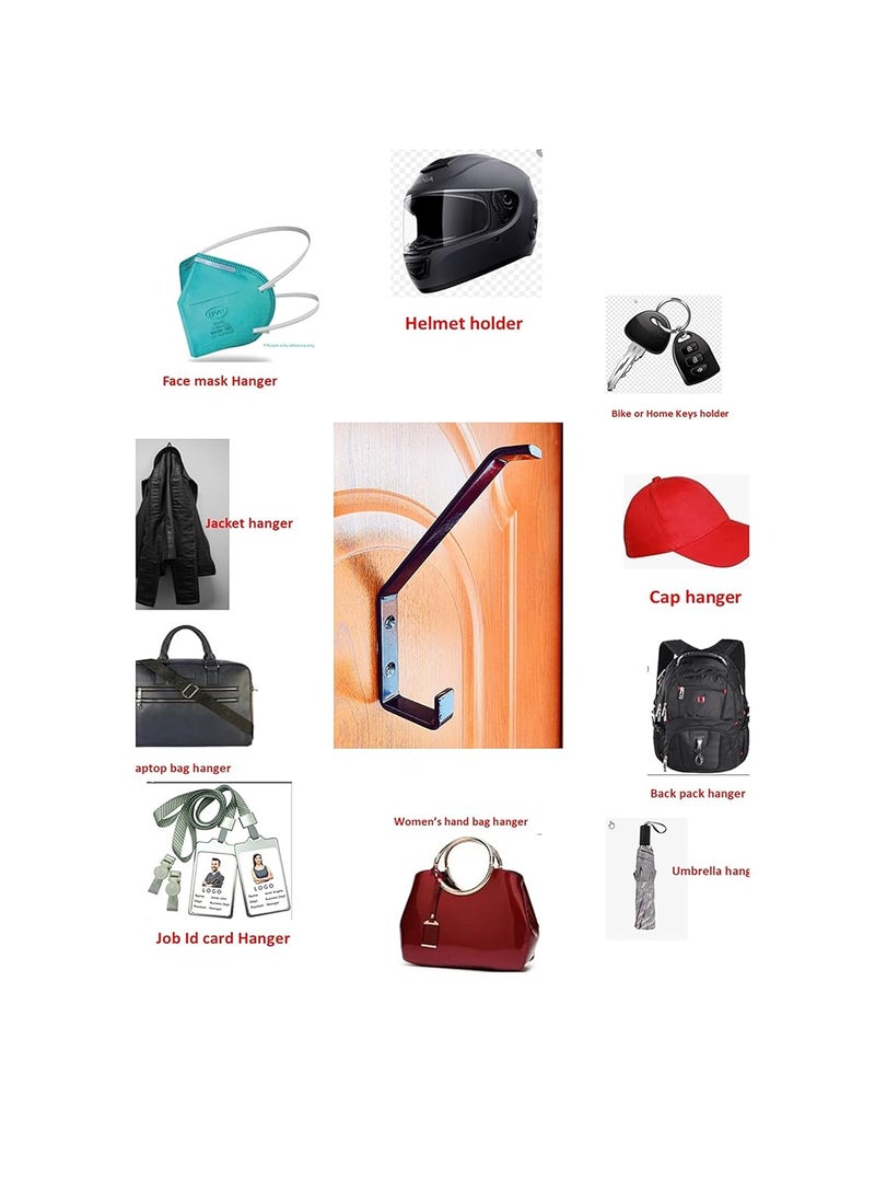 Brahmaji Brahmaji Helmet Holder Cum Keys Jacket Hook Wall mountable Laptop Bag mask Umbrella Helmet Multipurpose Organizer Hook Special Edition Extra Safe 2025 Model Pack of 3 Black  - Image 2