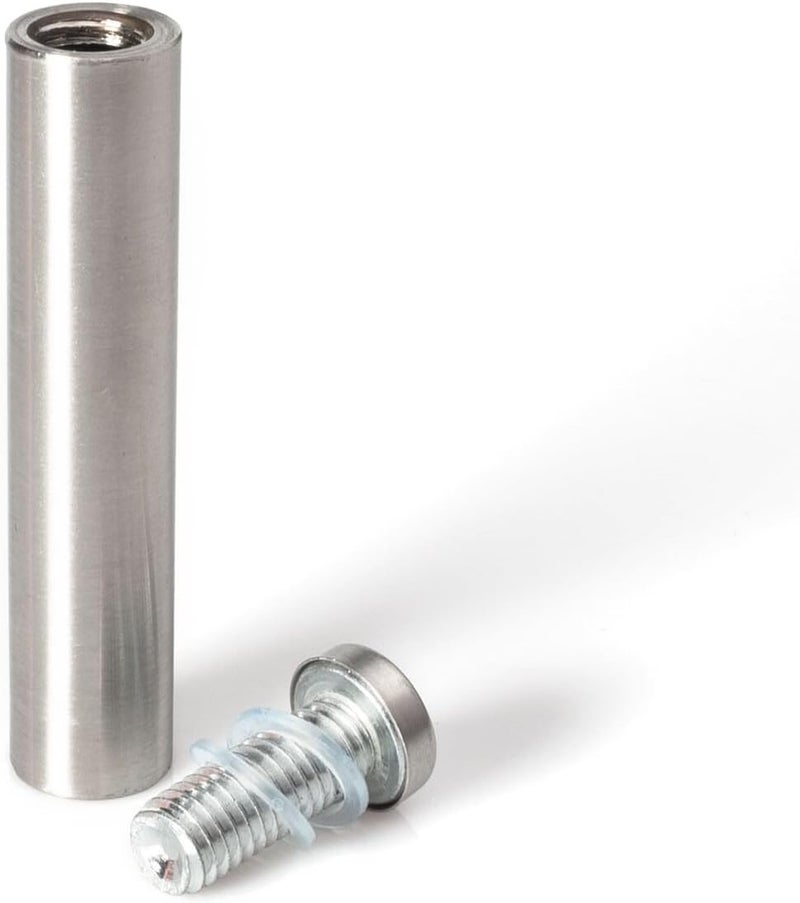 OUTWATER Stainless Steel Standoff 5/8 Inch Diameter x 3 Inch Barrel Length Brushed Finish for PVC, Glass and Acrylic Sign Stand Off Wall Anchors and Screws 2 Piece Small Sign Pack - Image 3