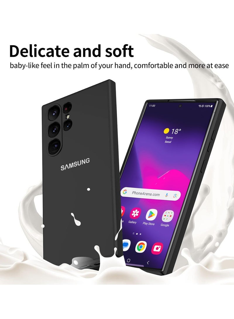 Wtech Premium Soft Liquid Silicone Case Cover For Samsung Galaxy S23 Ultra 5G 2023 Black - Image 2