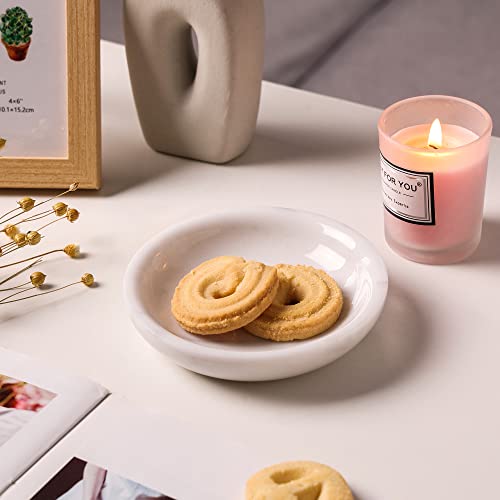Natust Natural Marble Travertine Ring Dish Jewelry Tray 5.5" for Women, Marble Trinket Dish for Key Earring Nightstand, Mother's Day Engagement Birthday Gift - Italian White - Image 5
