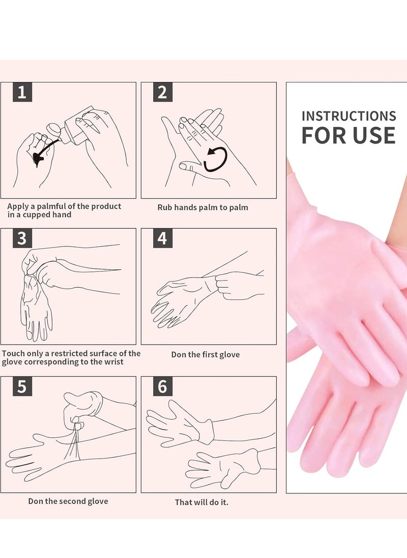 MoyRetty - MoyRetty 2 Pairs Moisturizing Glove Socks Set, Silicone Gel Spa Socks for Dry Cracked Skin,Silicone Gel Heel Socks Anti Slip,for Foot Hand Softening, Calluses, Foot Care After Pedicure(Pink) - Image 1