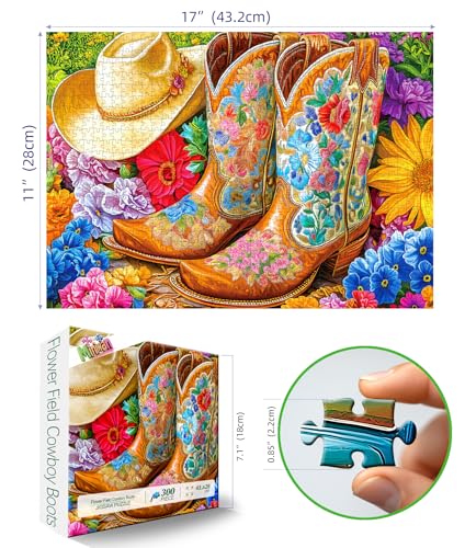 MINIWAN Cowboy Boot Hat 300 Piece Puzzle for Adults Fun Puzzles for Adults 300 Pieces with HD Print Poster17 X 11 Dust Free for Gifts Birthday Holiday Party Family Games Lovers - Image 5