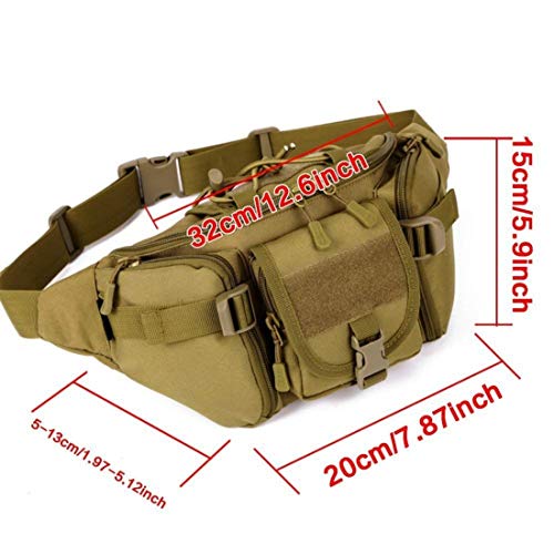 SUKHAD Outdoor Unisex Tactical Military Waist Pack Chest Bag 3 Pocket Holder, 37 X 3 X 16 cm, Brown - Image 3