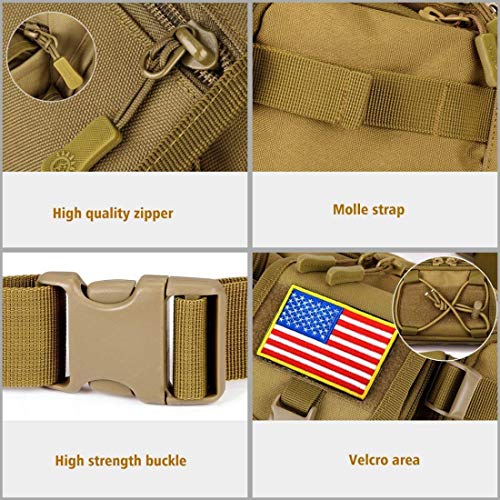 SUKHAD Outdoor Unisex Tactical Military Waist Pack Chest Bag 3 Pocket Holder, 37 X 3 X 16 cm, Brown - Image 5