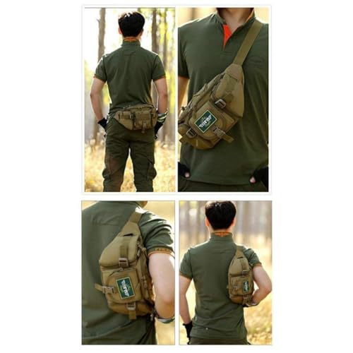 SUKHAD Outdoor Unisex Tactical Military Waist Pack Chest Bag 3 Pocket Holder, 37 X 3 X 16 cm, Brown - Image 4