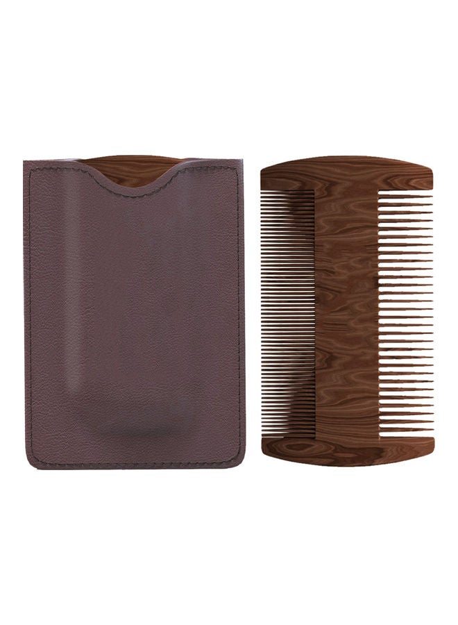 NIBEMINENT Wooden Comb With Storage Case Set Brown - Image 1