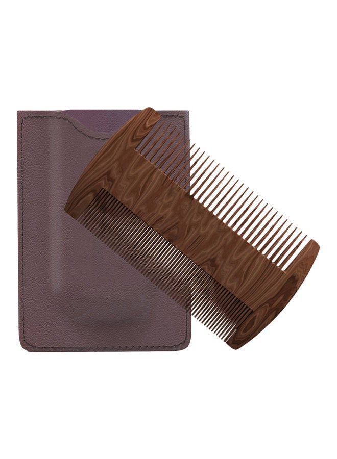 NIBEMINENT Wooden Comb With Storage Case Set Brown - Image 2