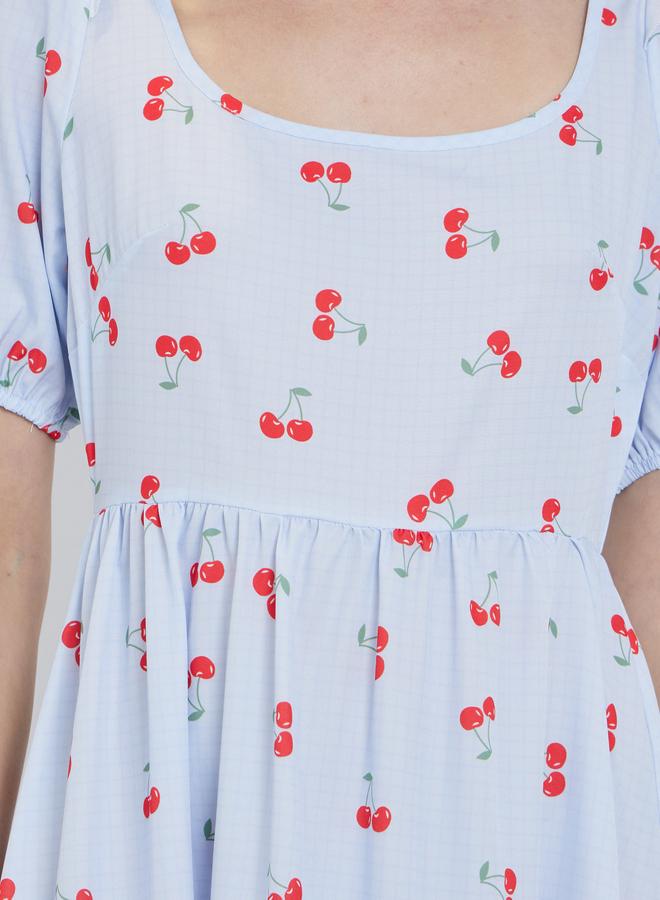 Take Two Cherry Print A-Line Midi Dress - Image 4