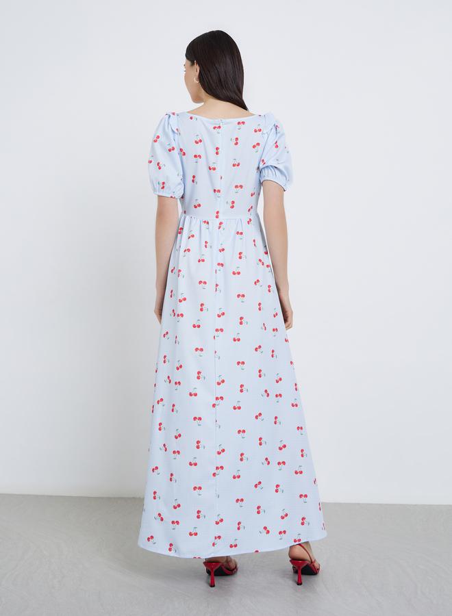 Take Two Cherry Print A-Line Midi Dress - Image 5