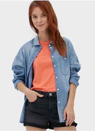 American Eagle Pocket Detail Denim Shirt