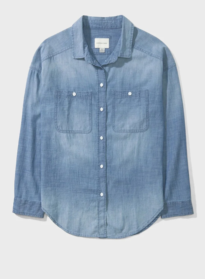 American Eagle Pocket Detail Denim Shirt