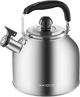 MAX COOK MAXCOOK Stainless Steel Whistling Tea Kettle, 4.2-Quart, Brushed Satin - Image 1