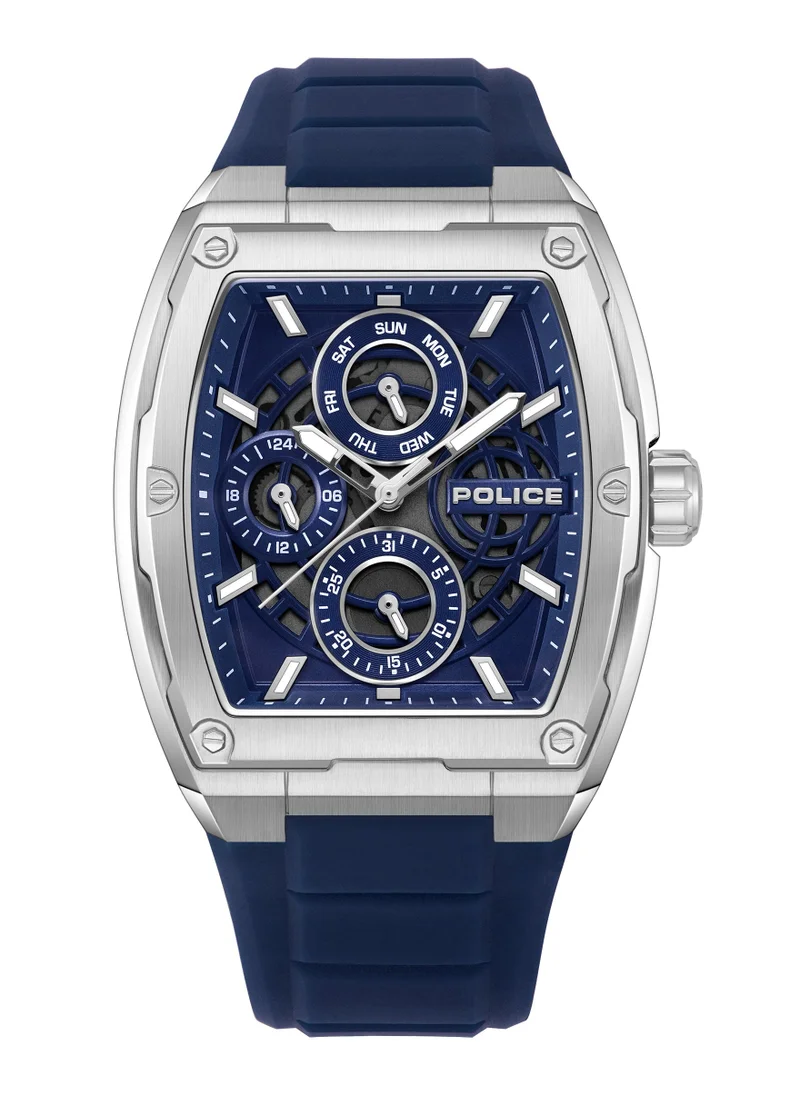 POLICE Creed 42mm Men's Chronograph Watch With Blue Silicone Strap