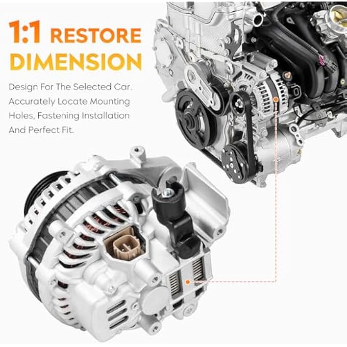 AEagle New Alternator for Honda Civic 1.8L 1.8 2006-2008 2011, 2009 2010 (MFI), 31100-RNA-A01, AHGA67, 400-48050, 11176, AMT0187, A2TC1391 - Image 3