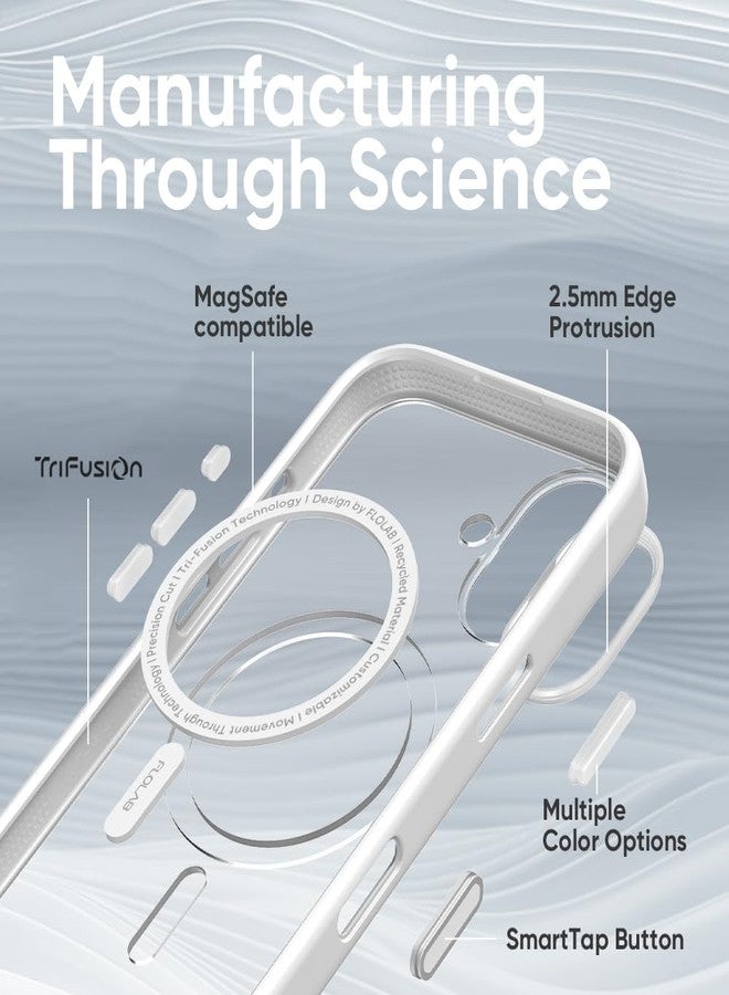 FLOLAB Surtect Tri-Fusion Magnetic for iPhone 17 Case Protective Slim Design Magsafe Compatible Military Grade - White Clear - Image 3