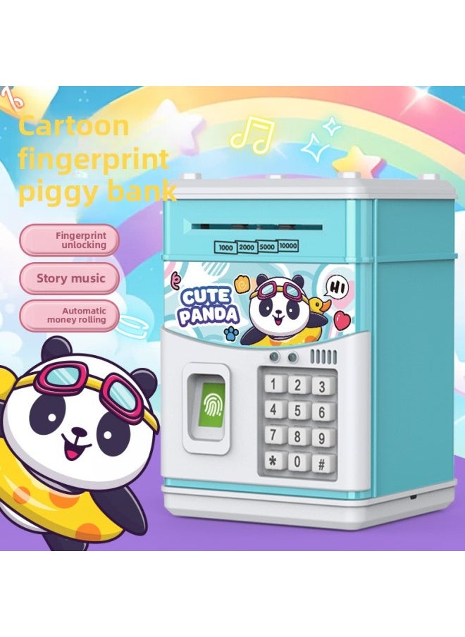 Generic Children's Password Storage Money Can Simulation Fingerprint Sensor Unlock Music Early Education Creative Gifts ATM Automatic Roll Money-Color:830 Money Saving Rabbit-charging [stories/music]  - Image 4