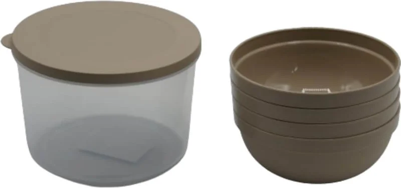 Piev Measured Storage Container Bowl Set 5 Pieces Cappuccino