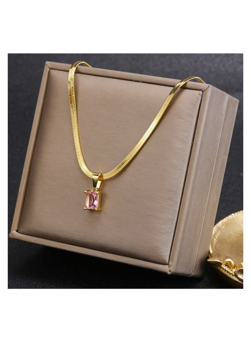 Kenzs 18k Pink Opal Snake Necklace - Image 3