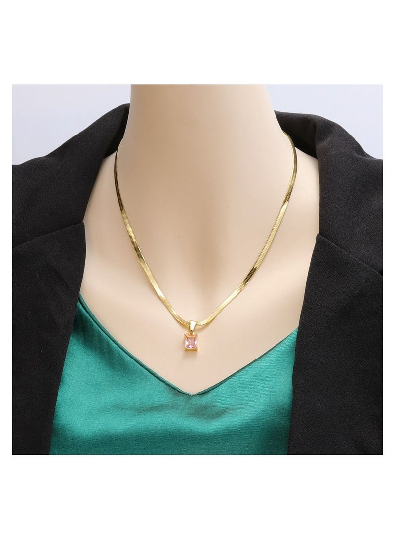 Kenzs 18k Pink Opal Snake Necklace - Image 2