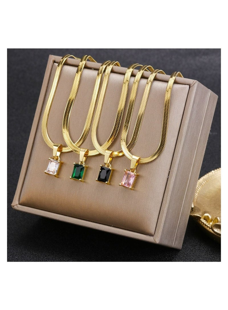 Kenzs 18k Pink Opal Snake Necklace - Image 4