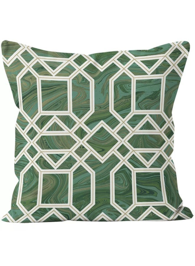 AuliceVerse Ramadan Home Essential –Set of 4 Green Floral Short Plush Pillow Covers 18x18 Inch Decorative Cushion Cases for Sofa Couch Bed Living Room Home Decor - Image 4