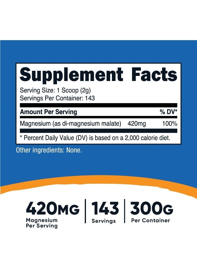 Nutricost Magnesium Malate Powder (300g) - 420mg of Magnesium Per Serving - Non-GMO, Gluten Free - Image 2