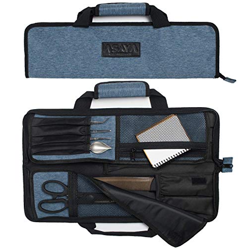 Asaya Chef Knife Roll Bag - 12 Pockets for Knives and Kitchen Utensils - Lightweight, Durable, and Stain Resistant Nylon - Perfect for the Traveling Chef - Knives not Included - Image 1